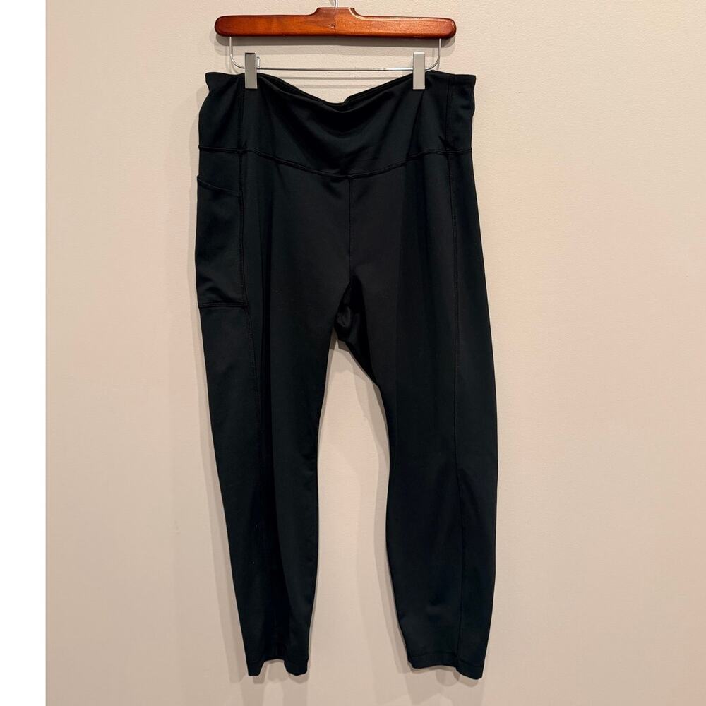 Columbia Women's Black Athletic Workout Leggings Side Pocket Plus Size XXL / 2TG